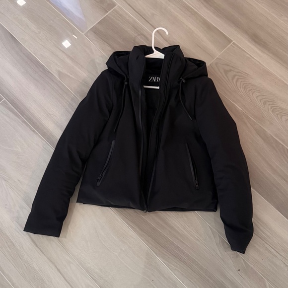 Cropped black winter parka Zara - Picture 4 of 6